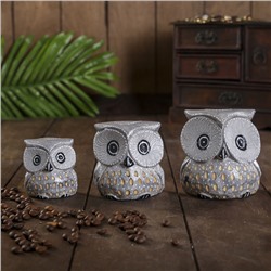 Сувенирный набор «Совы серые пятнистые», 6×19×8 см, дерево