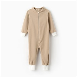 Комбинезон детский флисовый, бежевый, рост 80-86 см