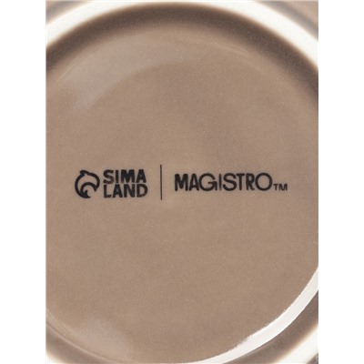 Кокотницы Magistro «Церера», набор 2 шт., 100 мл, d=7.5 см, фарфор, коричневые