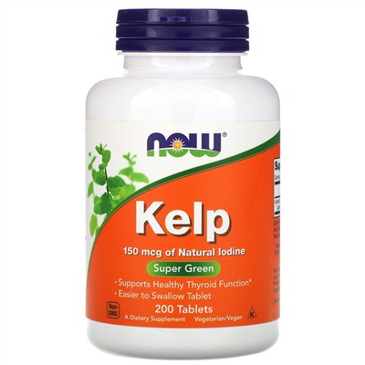 Now Foods, бурые водоросли, 150 мкг, 200 таблеток