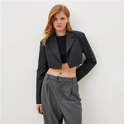 Пиджак женский укороченный MIST, размер 44, тёмно-серый