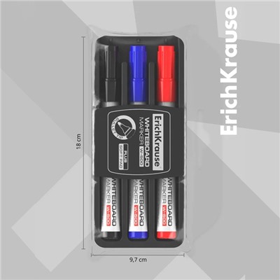 Набор маркеров для доски ErichKrause W-500, 0.8-2.2 мм, + губка, для письма на досках сухого стирания