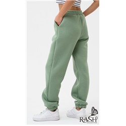 Джоггеры с начесом оливка