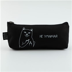 Пенал школьный, текстиль, 20×8×3 см «Не умничай»