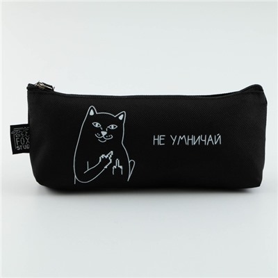 Пенал школьный, текстиль, 20×8×3 см «Не умничай»