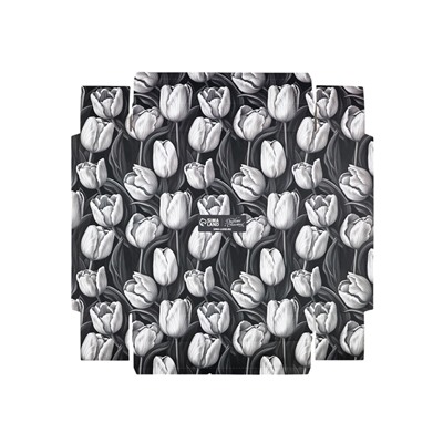 Коробка для цветов с вазой и пластиковыми окнами складная «Чёрно-белая эстетика», 23×30×23 см