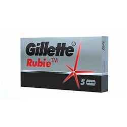 Лезвия для бритья классические двусторонние Джиллетт(ʤɪˈlet) Rubie Stainless 5шт.(20X5шт. =100 лезвий) на карте (Оригинал)
