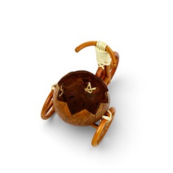 Декоративное кашпо - кокос «Велосипед резной», 20×12×17 см, деревянное