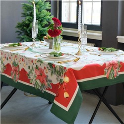 УЦЕНКА Скатерть Этель "Рождественский венок" 150х220 см, с ВГМО, 100% хл, саржа 190 г/м2