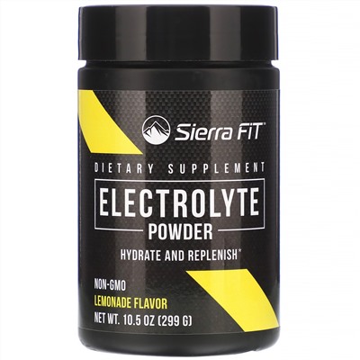 Sierra Fit, Порошок электролитов со вкусом лимонада, 0 калорий, 299 г (10,5 унции)