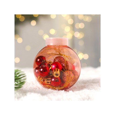 Ёлочные игрушки «Небылица», шары новогодние, набор 18 шт., d=2 см, розовый