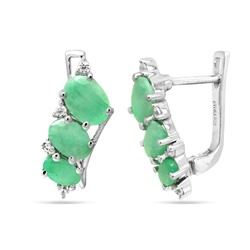 Серьги из серебра изумруд берилл, Амичи