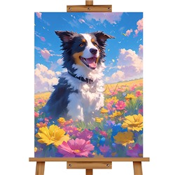 Набор для рисования "Картина по номерам 30х40 см. Собака в цветочном поле"