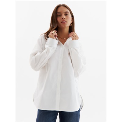 Рубашка женская с разрезами MINAKU: Casual Collection, размер 42, белая