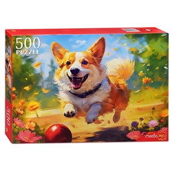 Пазлы 500 "Игривый корги"