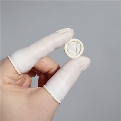 Набор напальчников, латексные, 100 шт., d=2.6×6.8 см, белый