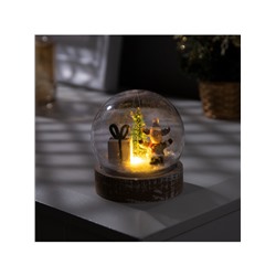 Светодиодная фигура «Шар с оленёнком» 8×8 см, дерево, пластик, батарейки AG13×3, свечение тёплое белое