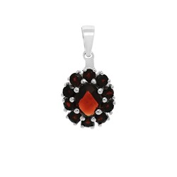 Подвеска из серебра гранат, Солнышко