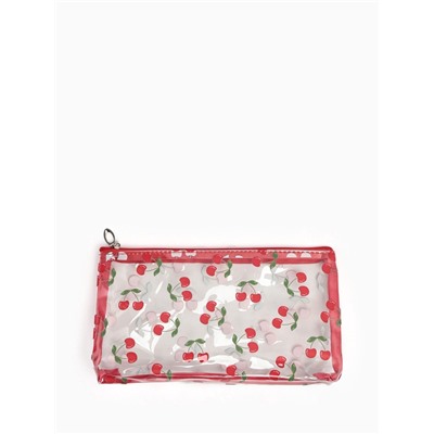Косметичка женская Cherries, для бассейна, прямоугольная, прозрачная