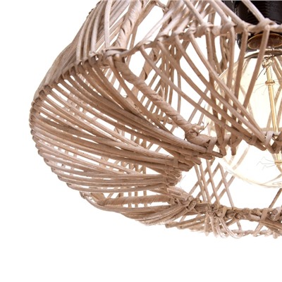 Светильник потолочный из ротанга «Саламет», 1×120 Вт, Е27, 30×30×40 см, белый