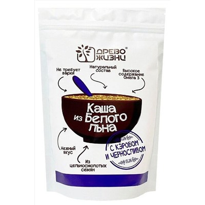 Каша белого льна с черносливом и кэробом 250г ЭКОПРОДУКТЫ, 1184316