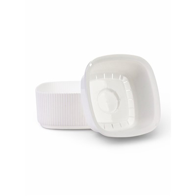 Кашпо для цветов «Стрип», 1.6 л, 20×20×9.1 см, пластиковое, со вставкой, белое