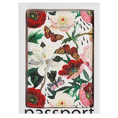 Обложка для паспорта "FLORA.Пионы" кожзам 3-620/02 Bruno Visconti
