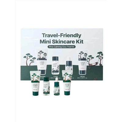 ROUND LAB Набор средств для лица с экстрактом сосны и центеллы: пенка, тонер, сыворотка, крем / Pine Calming Cica Trial Kit, 30 мл, 20 мл x 2, 10 мл 25809