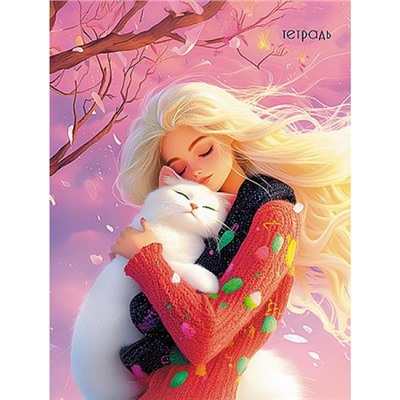 Тетрадь  80л клетка на спирали "Нежность" второй блок  С0062-05 КТС-ПРО