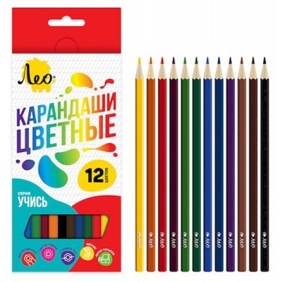 Карандаши 12цв "Учись" LNSCP-12 Лео