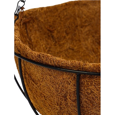 Кашпо подвесное «Полусфера», d=35 см, h=58 см, металлическое, со вставкой из кокоса, Greengo