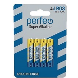 Элемент питания LR03 4BL Super Alkaline (120/960) PF LR03/4BL Perfeo