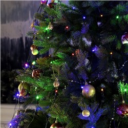 Гирлянда «Сеть» d=95 см с кольцом на ёлку, IP20, тёмная нить, 224 LED, 8 режимов, 220 В, свечение мульти