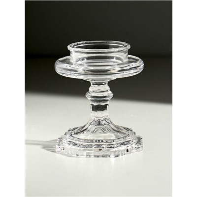 Стеклянный подсвечник на 1 свечу «Бокал на ножке», прозрачный, 18×8.5×5 см