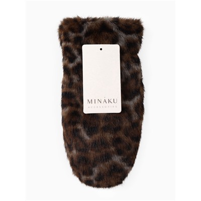 Варежки женские MINAKU «Леопард», размер 26×12 см