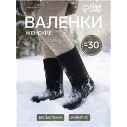 Валенки женские, размер 38 (26), чёрные