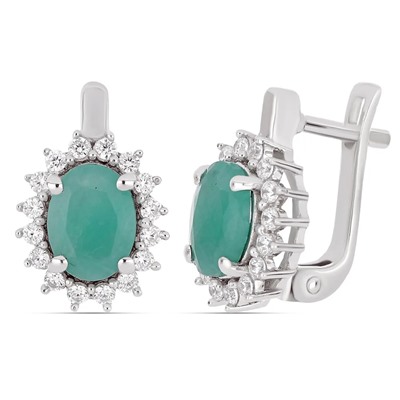 Серьги из серебра изумруд берилл, Амалия2