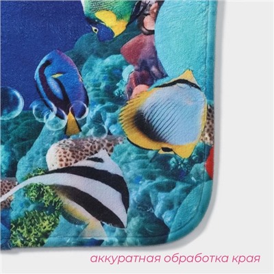 Коврики для ванны и туалета Доляна «Морской мир», 2 шт., 40×50, 50×80 см