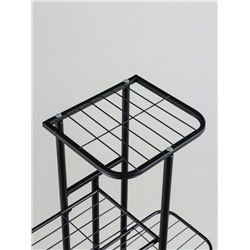 Подставка для цветов Greengo, 8 полок, 43×22×141 см, напольная, металл, чёрная