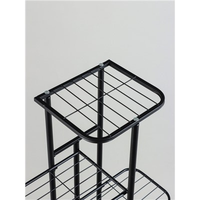 Подставка для цветов Greengo, 8 полок, 43×22×141 см, напольная, металл, чёрная