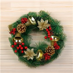 Венок новогодний d=30 см «Зимнее волшебство. Новогодние колокольчики»