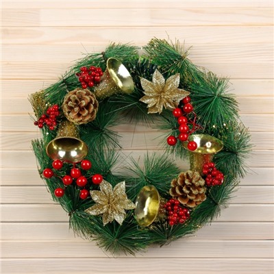 Венок новогодний d=30 см «Зимнее волшебство. Новогодние колокольчики»