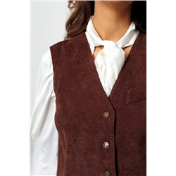 Костюм с брюками вельветовый с жилеткой 399BRN НАТАЛИ, 1087800