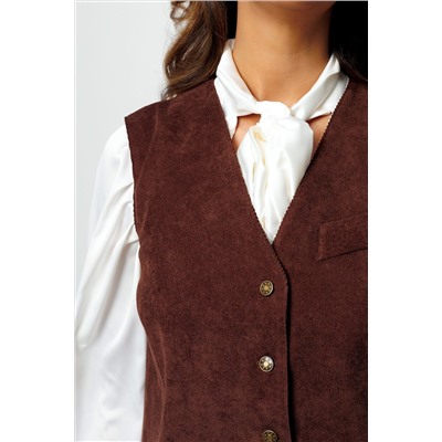 Костюм с брюками вельветовый с жилеткой 399BRN НАТАЛИ, 1087800