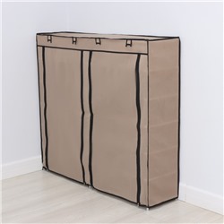 Полка для обуви с чехлом LaDо́m, двойная, 6 уровней, 117×30×106 см, бежевая