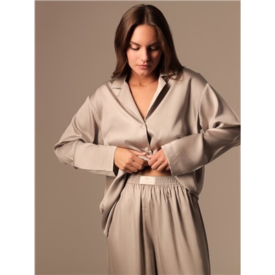 Пижама женская (рубашка, брюки) SL HOME Tensel Home, размер 48-50, серая