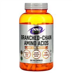 Now Foods, Sports, аминокислоты с разветвленными цепями, 240 капсул