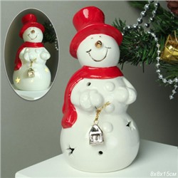 Фигурка Снеговик с подсветкой новогодний 15 см / FP23603 /уп 48/LED