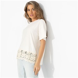 Футболка из трикотажа-лапша, Знак принцессы (беж)