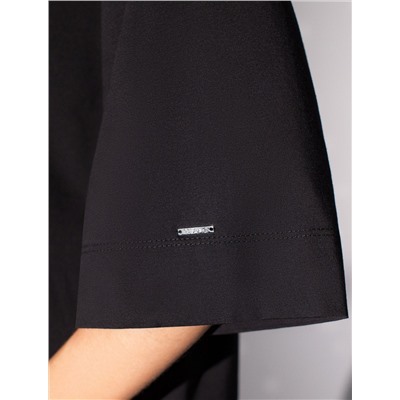 Футболка оверсайз с принтом стразами из премиального хлопка с эластаном